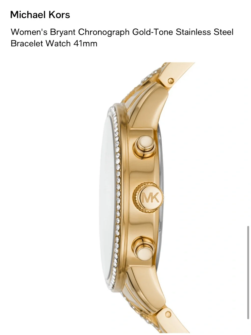 Michael Kors Gold-Tone Crystal Accent Chronograph Bracelet Watch